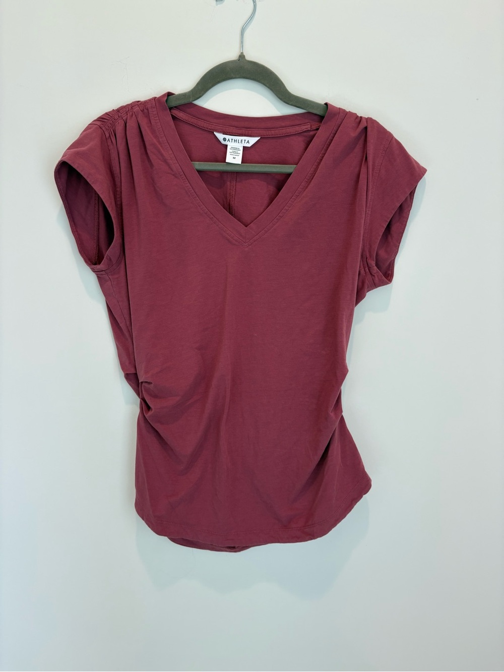 Athleta Women's V-Neck Short Sleeve Tee - Berry Plum